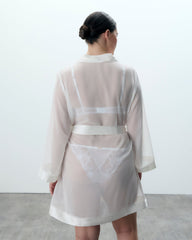Ivory Chiffon Kimono Loungewear