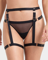 Black Thigh Harness Lingerie Piece