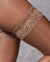 Lace Top Thigh Highs Caramel