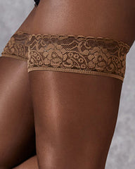 Lace Top Thigh Highs Berry