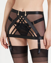 Sculptural Mesh Garter Skirt