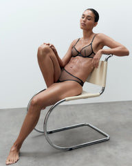 Sheer Mesh Bra Black Elegant Comfort