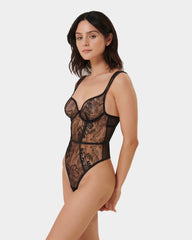 Seraphim Embroidered Sheer Bodysuit