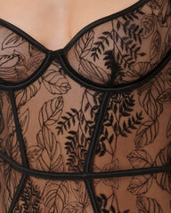 Seraphim Embroidered Sheer Bodysuit