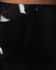 Sleek Black Latex Skirt