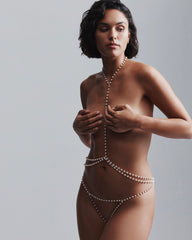 Pearl Cascade Harness Golden Chains