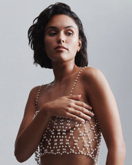 Pearl Lattice Cami Glamour