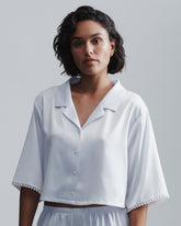 Pearl Embellished Satin Shirt