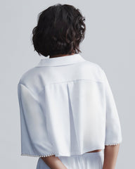 Pearl Embellished Satin Shirt