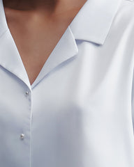 Pearl Embellished Satin Shirt