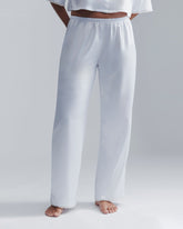 Pearl Embellished Satin Trousers Flared Silhouette