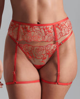 Rosalie Thigh Harness Red Sheer