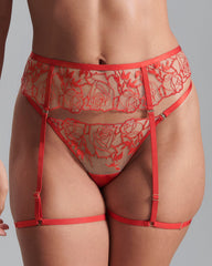 Rosalie Thigh Harness Red Sheer