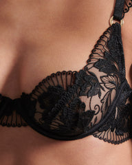 Floral Embroidered Lace Demi Bra