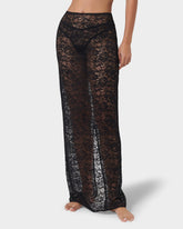 Floral Lace Long Skirt with Rear Split