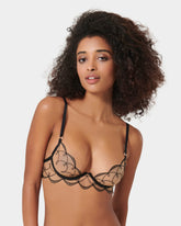Embroidered Sheer Bra with Delicate Scalloped Edges