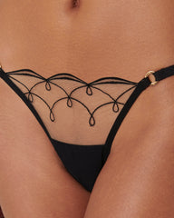 Captivating Swirl Embroidery Panty with Scalloped Edges