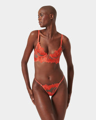 Serene Coral Lace Longline Bra