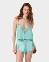 Luxury Satin Cami and Short Set in Island Paradise Blue