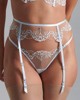 Elegant Ice Water Blue Garter Belt Set