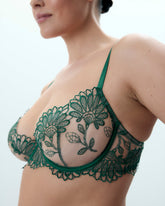 Floral Sheer Lace Bra Botanical Embroidery
