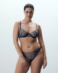 Laurel Sheer Floral Bra Navy