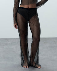 Sheer Mesh Trousers Black Sparkle Night