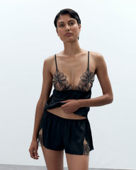 Satin Sheer Cami and Short Set