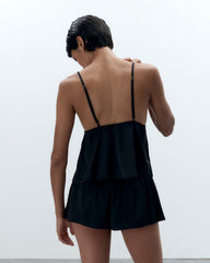 Satin Sheer Cami and Short Set