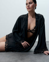 Chiffon Kimono with Romantic Embroidered Hem