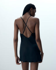 Sheer Chiffon Chemise with Fluid Embroidery