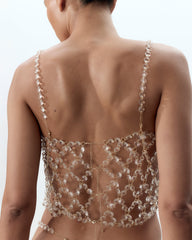 Crystal Cami Crop Top Clear