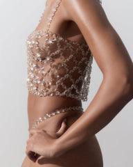 Crystal Cami Crop Top Clear