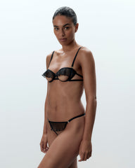 Elegant Black Lingerie with Ruffled Details