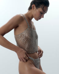 Diamond Lattice Cami Drenched in Sparkling Allure