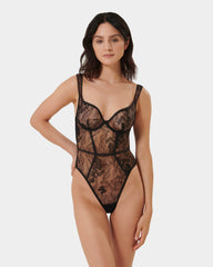 Seraphim Embroidered Sheer Bodysuit