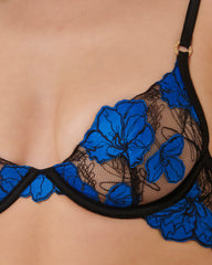 Floral Embroidered Plunge Bra