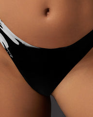 Black Latex Thong Adjustable Gold Hardware