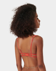Coral Chain Bra Open Heart Design