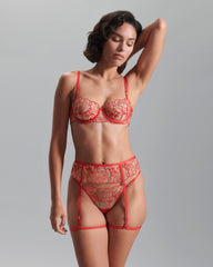Rosalie Thigh Harness Red Sheer