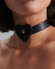 Leather Look Choker with Gold Studs