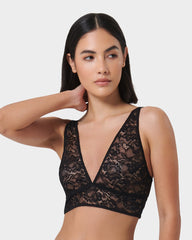 Floral Lace Bralette Sweetheart Neckline Longline Design