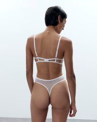 Embroidered Sheer Bodysuit with Lace Panels