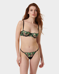 Floral Balcony Bra in Summer Green