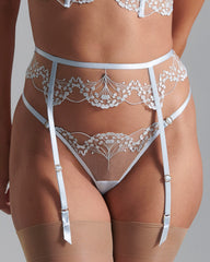 Elegant Ice Water Blue Garter Belt Set