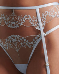 Elegant Ice Water Blue Garter Belt Set
