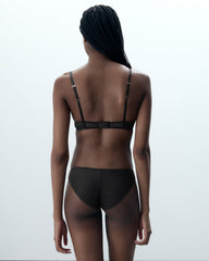 Satin Panty Black Sheer Back Comfort