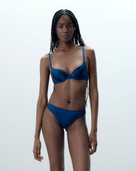 Satin Thong Navy Blue Elegance