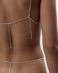 Silver Chain Harness Glamorous Statement Piece