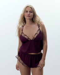 Luxury Satin Sheer Cami Short Set